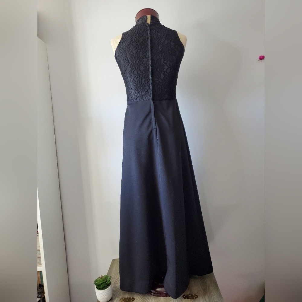 Vintage 70s Career miss by Carla Jane maxi tuxedo style dress. Size 2 - Picture 6 of 12